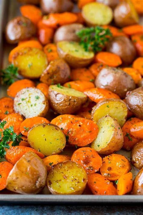 Place potatoes and carrots in a large saucepan; Roasted Potatoes and Carrots - Dinner at the Zoo