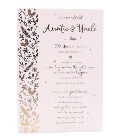 Buy Christmas Card Auntie And Uncle Gold Verse For Gbp Card