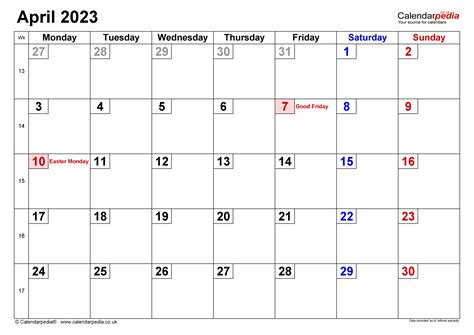 April 2023 Calendar Printable Pdf With Holidays Free Template Vrogue