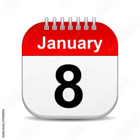 January 8 Calendar Icon Stock Photo And Royalty Free Images On