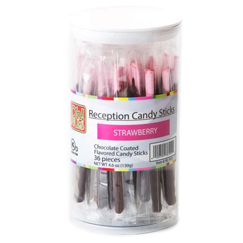 Pink Reception Candy Sticks Chocolate Strawberry