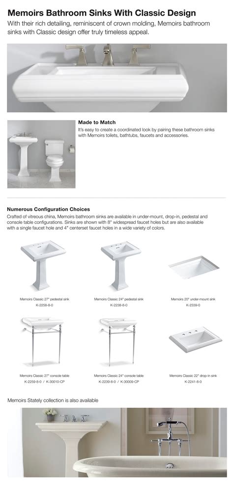 Kohler Memoirs Ceramic Pedestal Combo Bathroom Sink With Classic Design