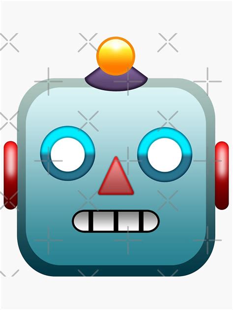 Emoji Robot Sticker For Sale By Williamcuccio Redbubble