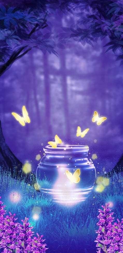 Magical Wallpaper Butterfly Blue Download Free Mock Up