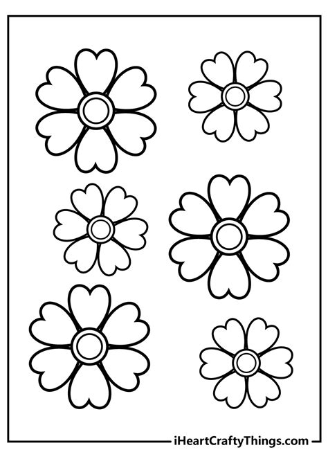 Easy Printable Flower Coloring Pages Best Flower Site