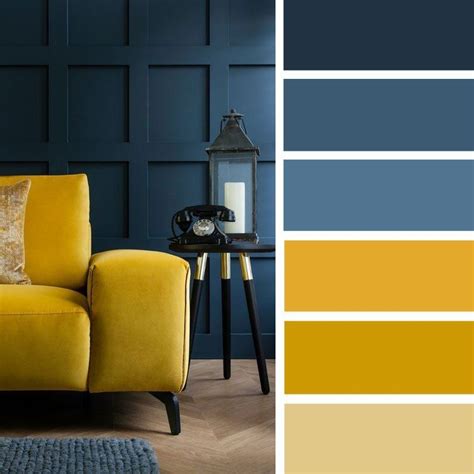 Image Result For Mustard Yellow And Navy Color Palette Living Room