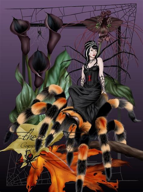 Spider Fairy Weaver Goth Tarantula Black Widow Halloween Fine Art