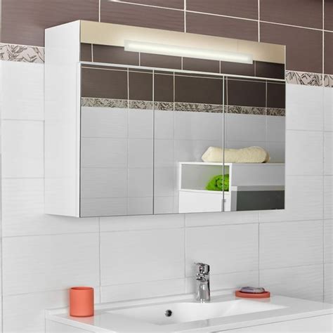 Il faut savoir que ce produit est disponible en version chromée, nickel, or et cuivre. CREAZUR - Armoire miroir salle de bain ARMIROIR - 90 cm ...