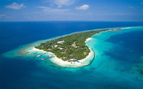 Indian Ocean Kuramathi Island Maldives Aerial Photography 1920x1200