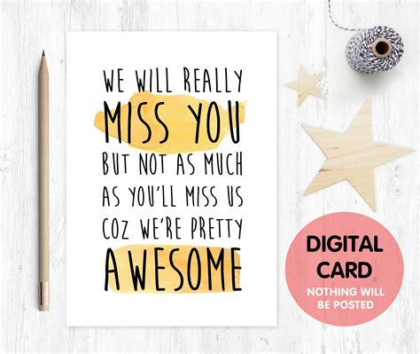 If there's a card from the company, you can write a heartfelt goodbye message in it. coworker leaving card printable funny colleague retirement | Etsy