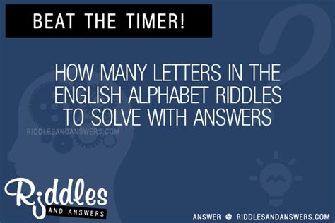 30 How Many Letters In The English Alphabet Riddles With Answers To
