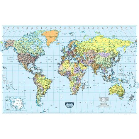 World Laminated Map 38 X 25 National School Supply