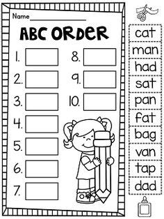 Free printable alphabetical order war card game. 16 Best Images of ABC Order Worksheets - Cut and Paste ABC ...