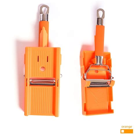 Eplucheur Inox Multifonction Avec Planche Mandoline Orange Coup