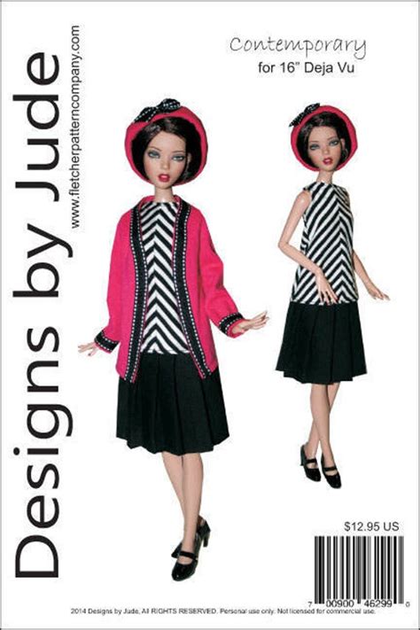 Pdf Contemporary Doll Clothes Sewing Pattern For 16 Deja Etsy