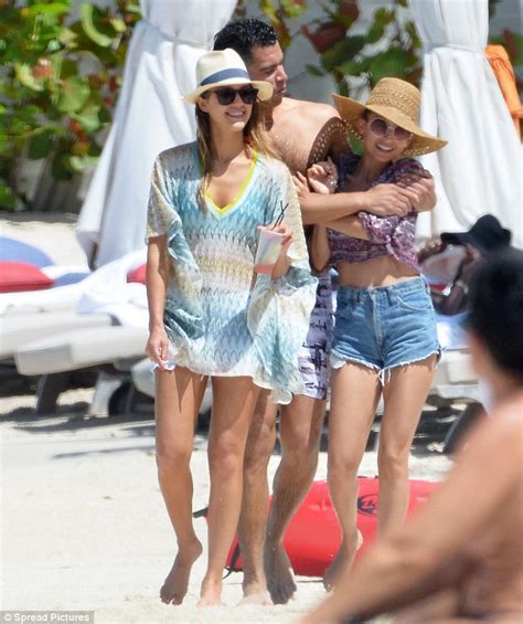 Celebrity Hot Or Not Jessica Alba Slips Back Into Her Blue Bikini