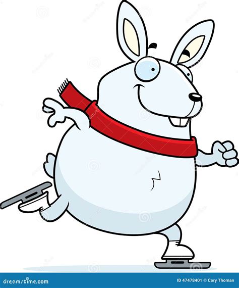 Cartoon Rabbit Ice Skating Stock Vector Illustration Of Hare 47478401