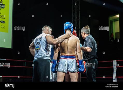 Male Versus Male Kickboxing Match Stock Photo Alamy