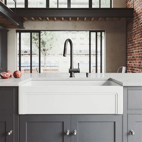 Search results for kitchen faucets at the home depot. VIGO All-in-One Farmhouse Matte Stone 36 in. Single Bowl ...