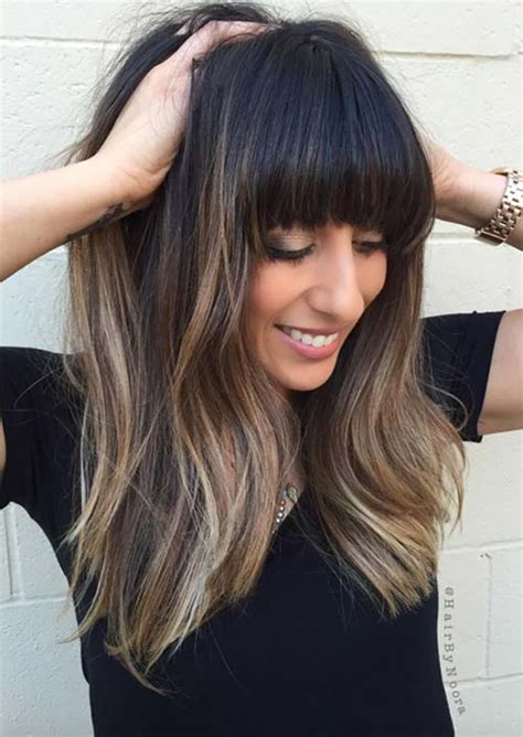 Whole blends, fructis, olia, nutrisse, skinactive 55 Long Haircuts with Bangs for 2020: Tips for Wearing ...