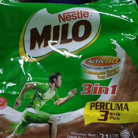 Milo 3 In 1 Malaysia Exp 08 21 Sachet 183 Stick Shopee Indonesia