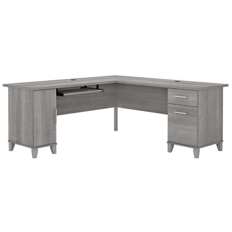 Bush Furniture Somerset 72w L Shaped Desk With Storage In Platinum
