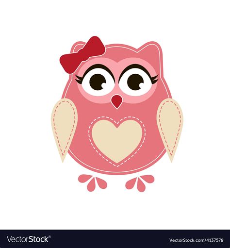 Pink Owl Royalty Free Vector Image Vectorstock