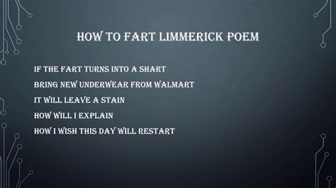 How To Fart Limmerick Poem Funny Humor Laugh Be Happy Youtube
