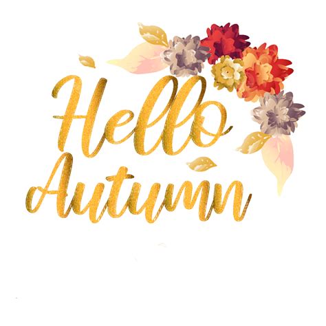 Text Effect Typography Vector Png Images Golden Hello Autumn Text