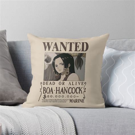 One Piece Wanted Bounty Poster Boa Hancock Png Throw Pillow By Piecesan Redbubble