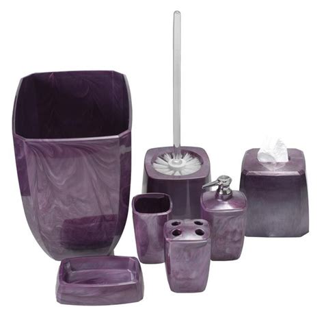 Purple Gray Bathroom Accessories Rispa
