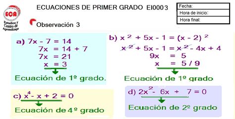 Ecuaciones De Primer Grado Ecuacion De Primer Grado Ecuaciones Images