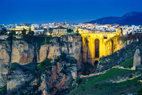 Ronda Town With Old Bridge Andalusia Spain Stock Photo Image Of