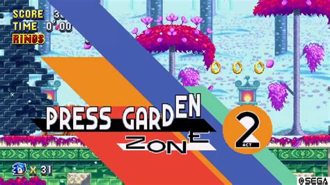 Sonic Mania Press Garden Zone Act 2 Special Stage Rings Youtube
