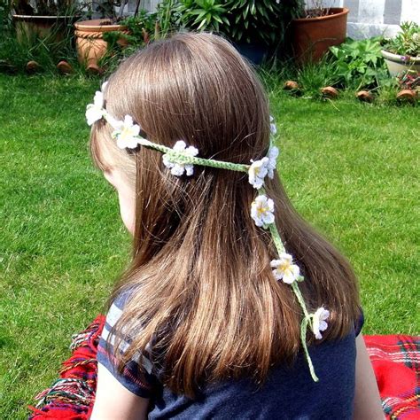 Flower Power Daisy Chain Crochet Headband Chain Headband Daisy Chain