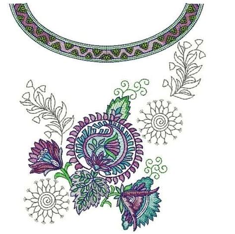 Large Hoops Neckline Embroidery Designs Freebie 1028