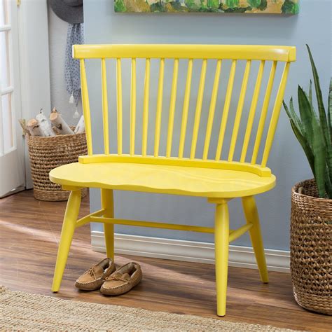 When space is at a premium, a good table surface can be made in a corner. Sunny Yellow Modern Farmhouse Country Cottage Entryway ...
