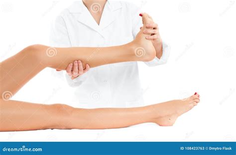 Beautiful Woman Having Massage Leg At Spa Salon Stock Image Image Of Healthy Masseur 108423763