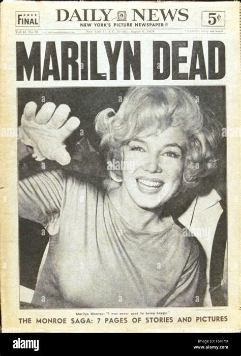 1962 Film Title Daily News New York Pictured Marilyn Monroe Dead