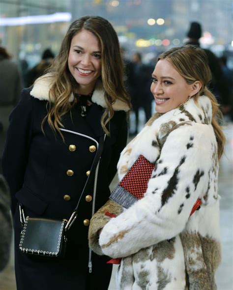 Sutton Foster And Hilary Duff On The Set Of Younger In New York City