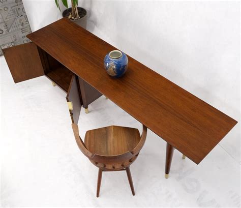 Extra Long Mid Century Modern Walnut Console Table W Two Door