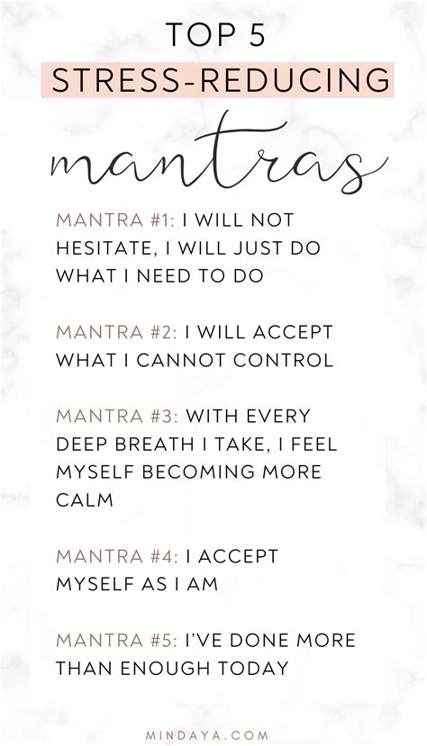 5 Simple Mantras To Reduce Stress Mindaya In 2020 Positive Self Affirmations Mantras