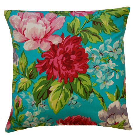 Dahlia Flower Print Cushion Covers 18 X 18 Modern Floral Bright