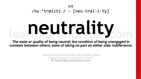 Pronunciation Of Neutrality Definition Of Neutrality Youtube