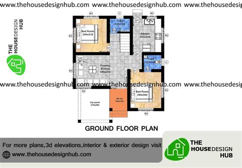 28 X 29 Ft Ground Floor 2 Bedroom House Plan In 850 Sq Ft The House