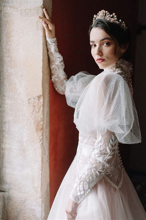 Helianthus Juliet Sleeve Bridal Gown By Joanne Fleming Design Historical Wedding Dresses