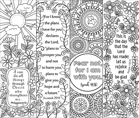 8 Bible Verse Coloring Bookmarks Ricldp Artworks