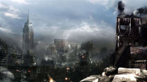 76 Destroyed City Background