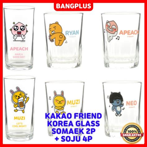 Kakao Friends 2p So Maeksoju Bomb Glass 4p Soju Glass ★made In