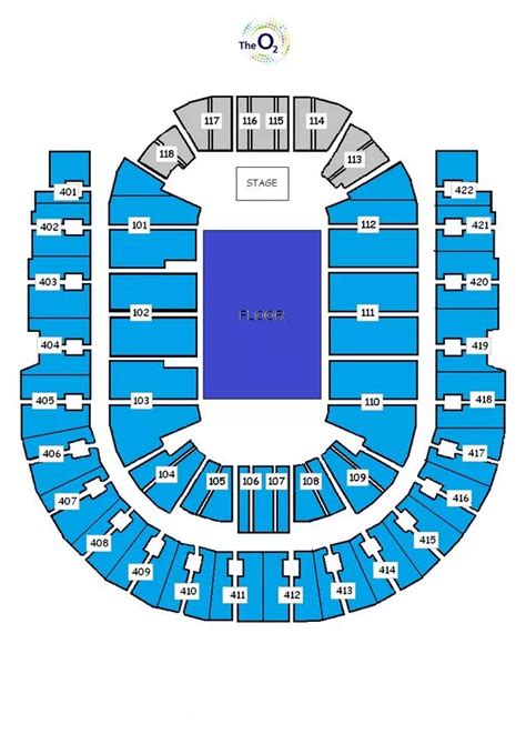 o2 arena floor standing plan